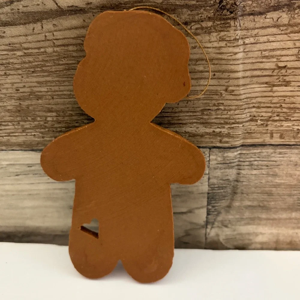 Gingerbread Man Baker Christmas Ornament Chef Hat Recipe Book Heart Cutout